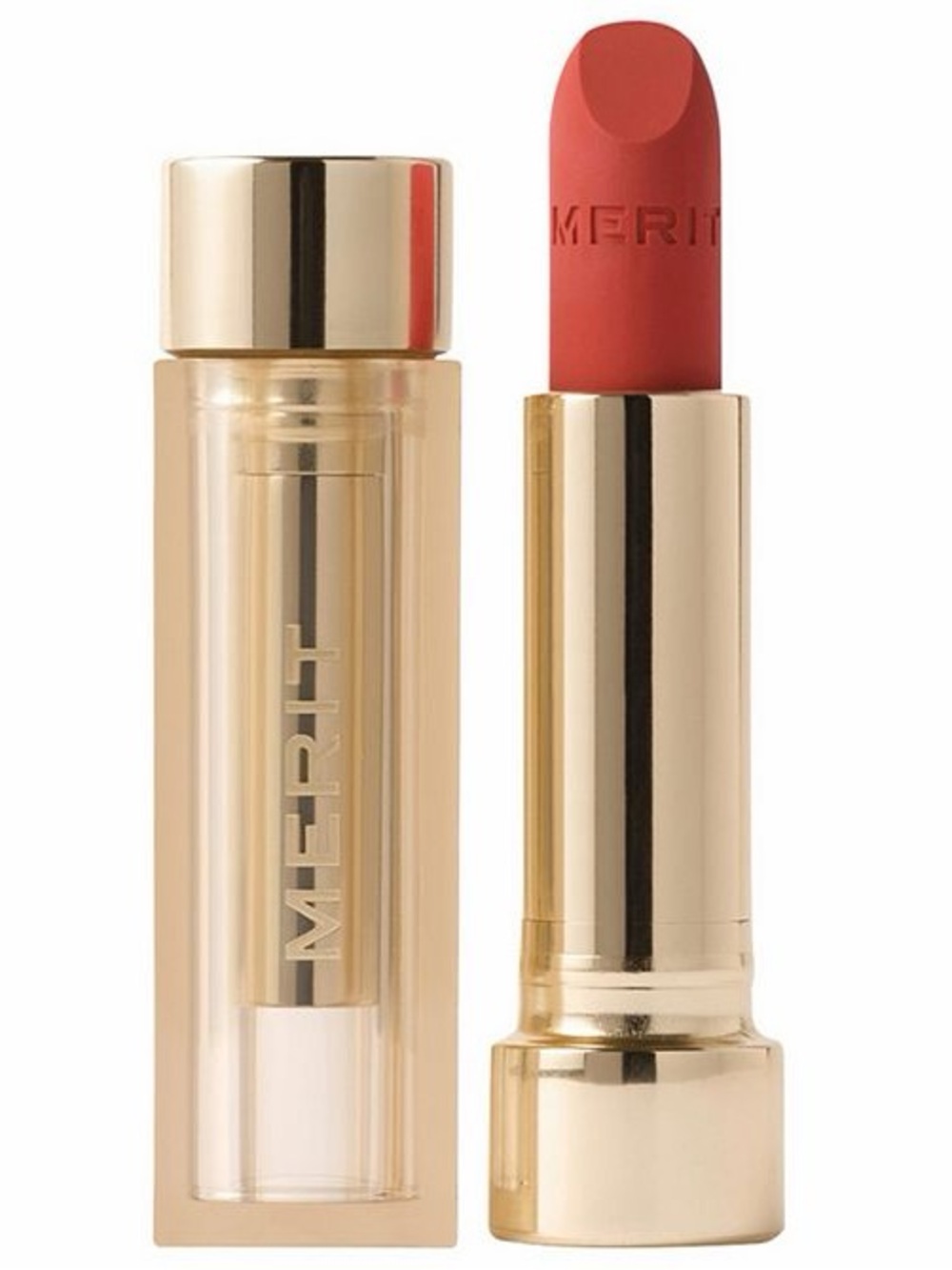 MERIT SIGNATURE LIGHTWEIGHT LIP BLUSH in KITTEN HEEL BRIGHT MATTE RED F/S NIB!